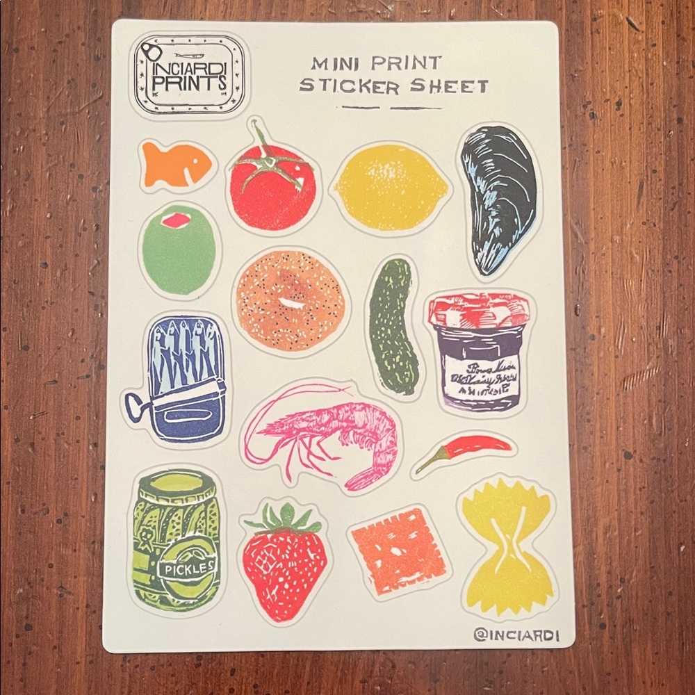 Anastasia Inciardi Mini Print Sticker Sheet - Multicolor